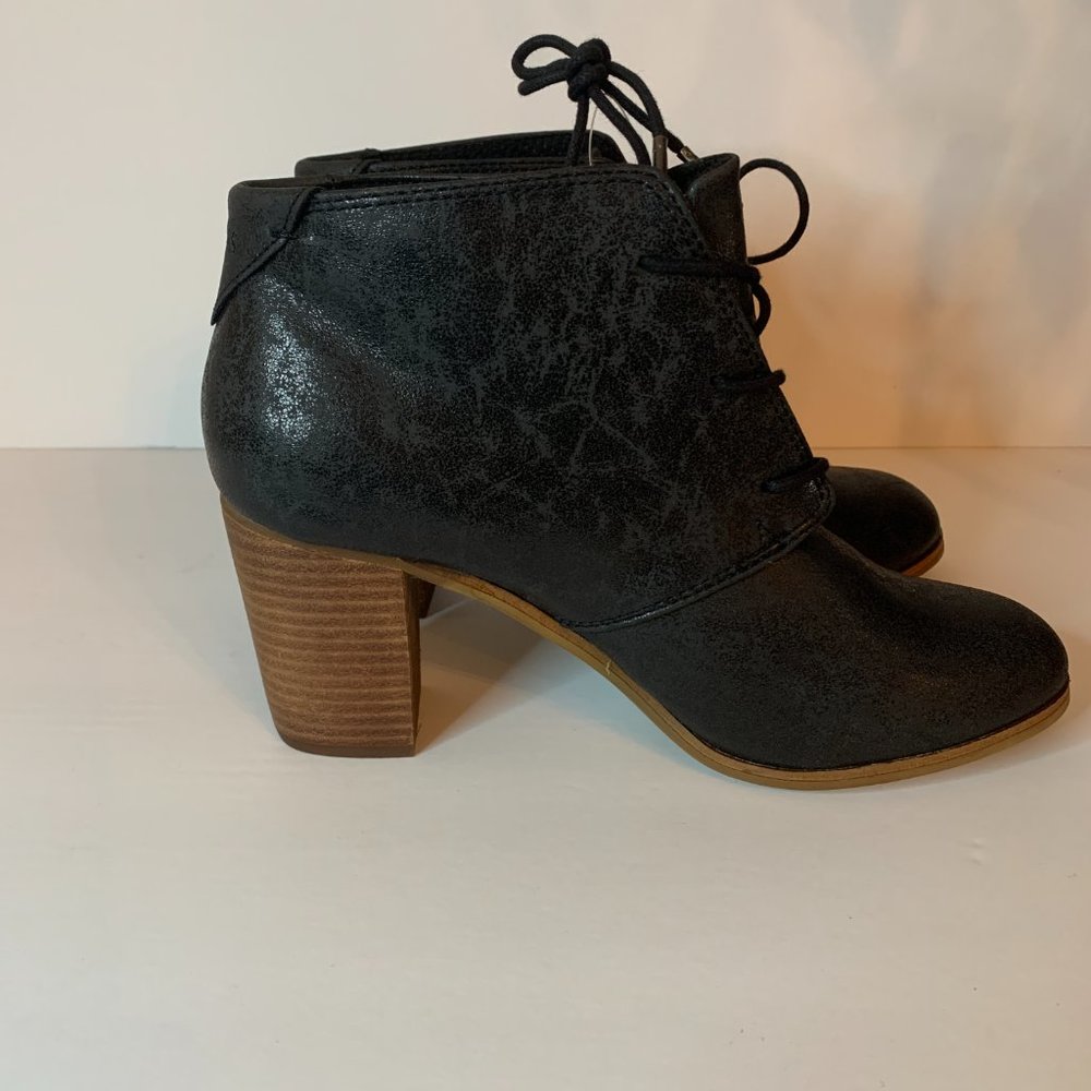 TOMS Black Mettalic Lunata Lace Up Boots Size 10 - Picture 6 of 8